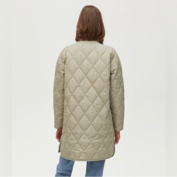 Michael Stars Sonnet Snap-Front Lightweight Quilted Coat Light Olive Size 2X NWT - Picture 3 of 15